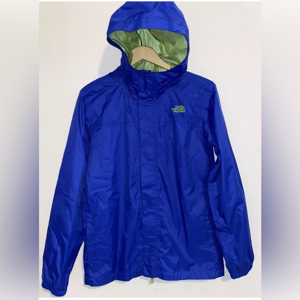 The North Face Boys Blue Windbreaker Jacket  Hooded Lightweight- Boys Size 18/20